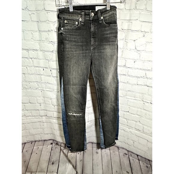 RAG & BONE LADIES NINA HIGH RISE ANKLE CIGARETTE JEANS (24)  EUC‎    F-298 - Picture 1 of 7